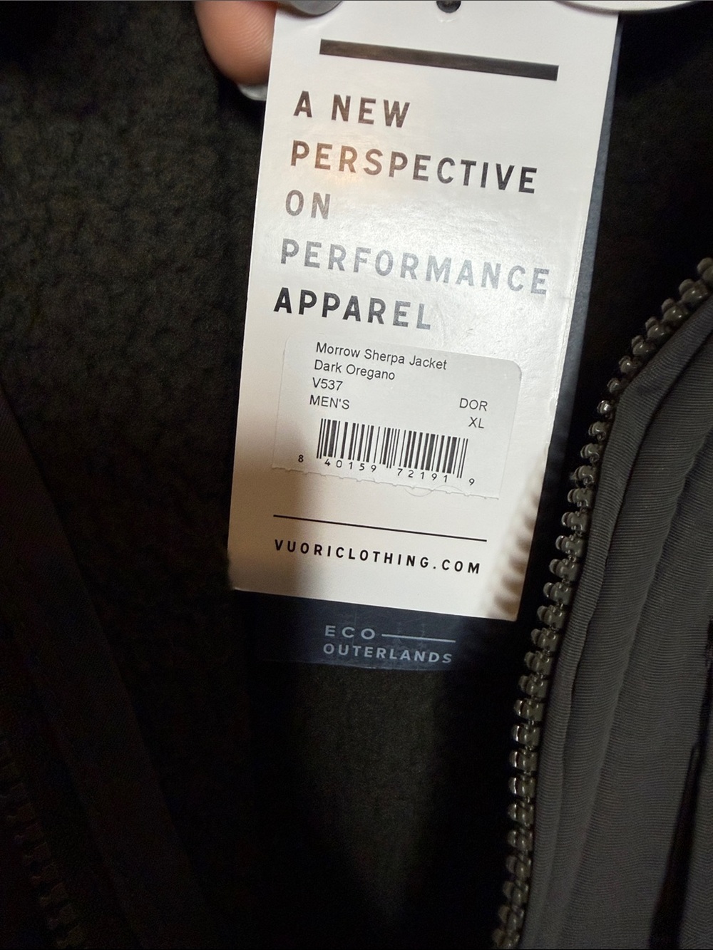 Vuori | Men’s Morrow Sherpa Fleece Zip-Up Jacket in Dark Oregano Size XL NWT - Picture 7 of 7